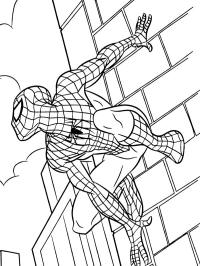 Homem-Aranha escalando prédio