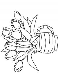 Tulipas no vaso