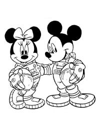 Mickey e Minnie astronautas
