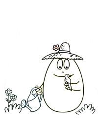 Barbabee rega as flores