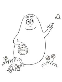 Barbapapa alimenta os pássaros