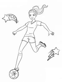 Barbie jogando futebol