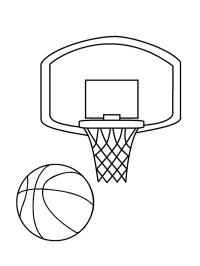 Cesta de basquete com bola