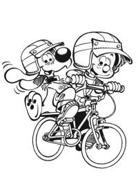 Billy e Buddy na bicicleta