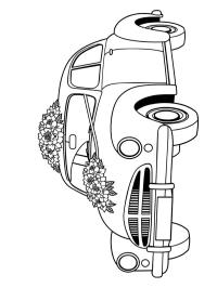 Flores no carro de casamento