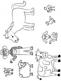 Fazendeiro e seus animais