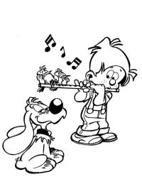 Buddy tocando flauta