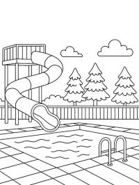 Piscina externa com toboágua