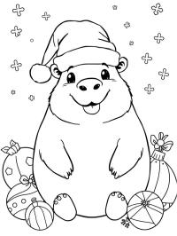 Capivara com gorro de Natal