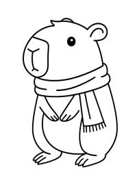 Capivara com cachecol de inverno