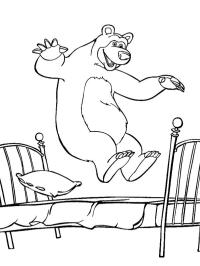O urso pula na cama