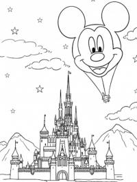 Castelo da Disney com balão do Mickey Mouse