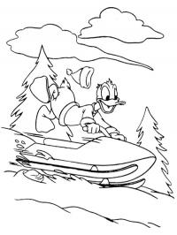 Donald Duck na moto de neve