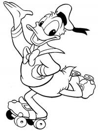 Pato Donald de patins