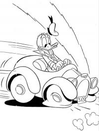 Pato Donald freia o carro