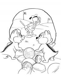 Donald Duck procurando bola de golfe