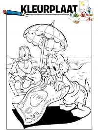 Pato Donald e Tio Patinhas na praia