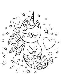 Gato-unicórnio sereia