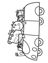 Família Pig no carro