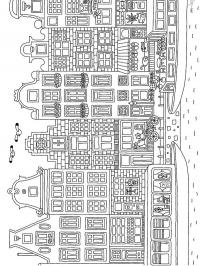 Casas nos canais de Amsterdã