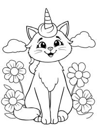 Gato unicórnio engraçado