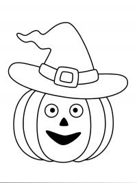 Abóbora de Halloween com chapéu de bruxa