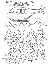 Helicóptero apaga incêndio florestal