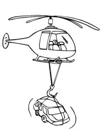 Helicóptero rebocando carro