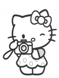 Hello Kitty tirando uma foto