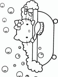 Hello Kitty no banho