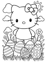 Hello Kitty com ovos de Páscoa