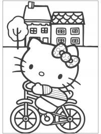 Hello Kitty de bicicleta