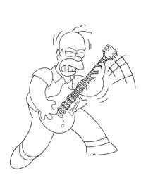 Homer Simpson tocando guitarra