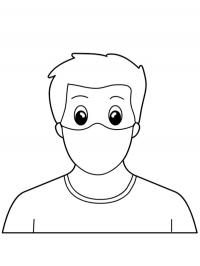 Menino usando máscara facial