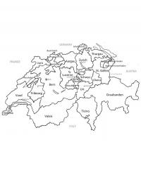 Mapa da Suíça