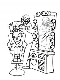 Cabeleireiro cortando cabelo