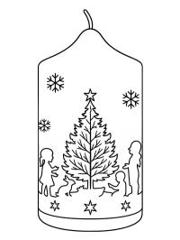 Vela de Natal com árvore de Natal