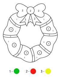 Guirlanda de Natal para colorir por número