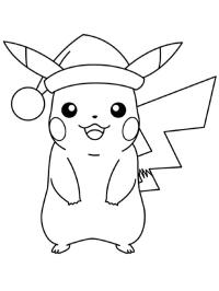Pikachu com gorro de Natal