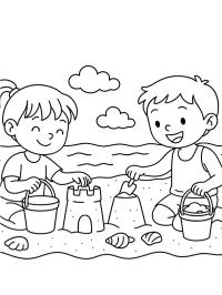 Crianças brincando na praia