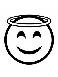 Rosto sorridente com auréola