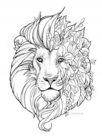 Tatuagem de mandala de leão