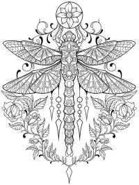 Tatuagem de libélula e borboleta