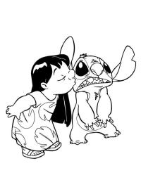 Lilo dá um beijo em Stitch