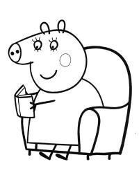 Mamãe Pig lendo um livro