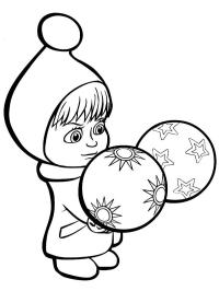 Masha e bolas de Natal