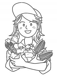 Menina com vegetais