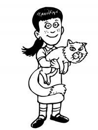 Menina com gatinho