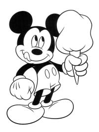 Mickey Mouse tomando sorvete