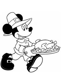 Mickey Mouse com um peru